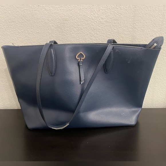 Kate Spade Shoulder Bag Tote Blue Large Handbag Purse - Picture 5 of 12